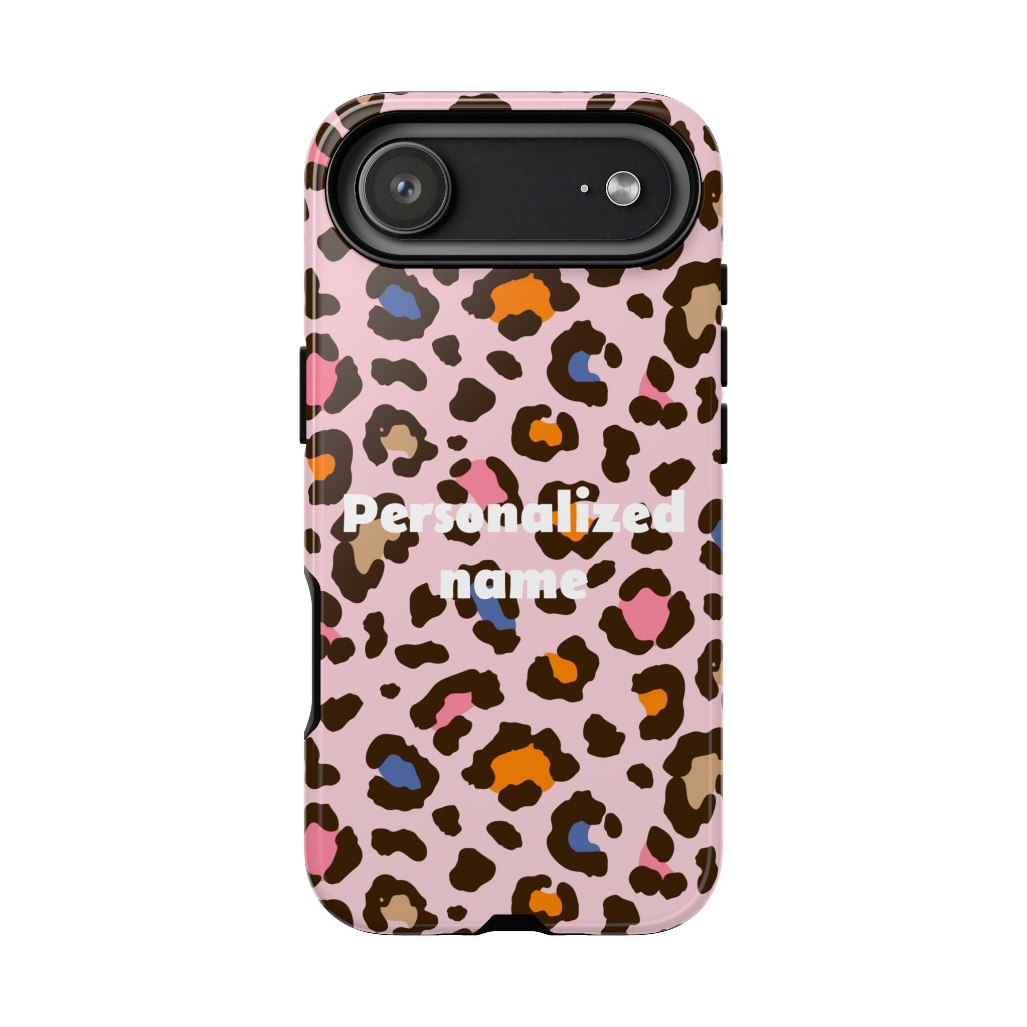 Personalized Pink Leopard Tough Case — Custom Name Phone Case