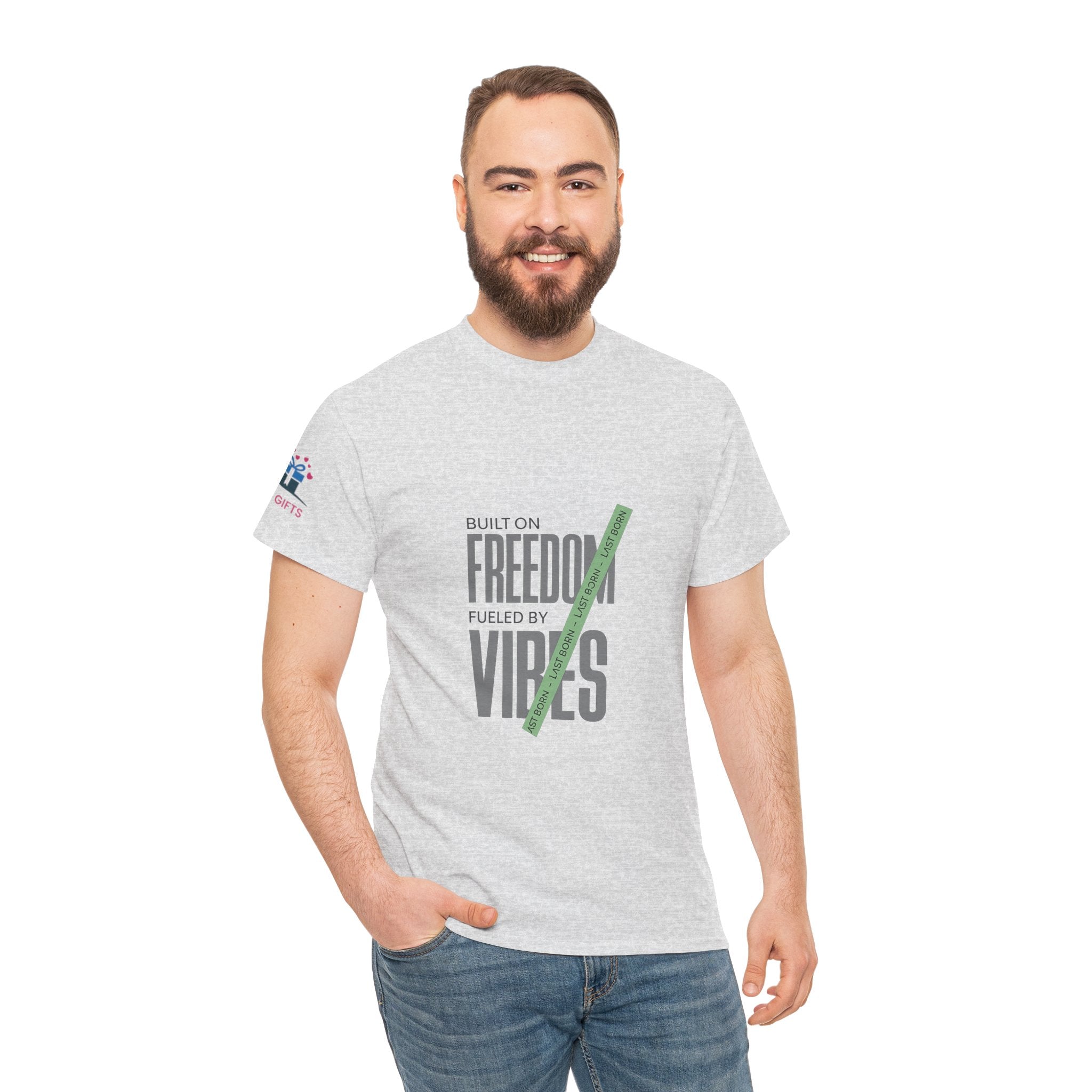 Freedom Vibes Tee — "Built on Freedom Fueled by Vibes" Graphic T-Shirt