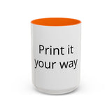 Accent Coffee Mug — Customizable "Print It Your Way" Black-Accent Ceramic Mug (11/15oz)
