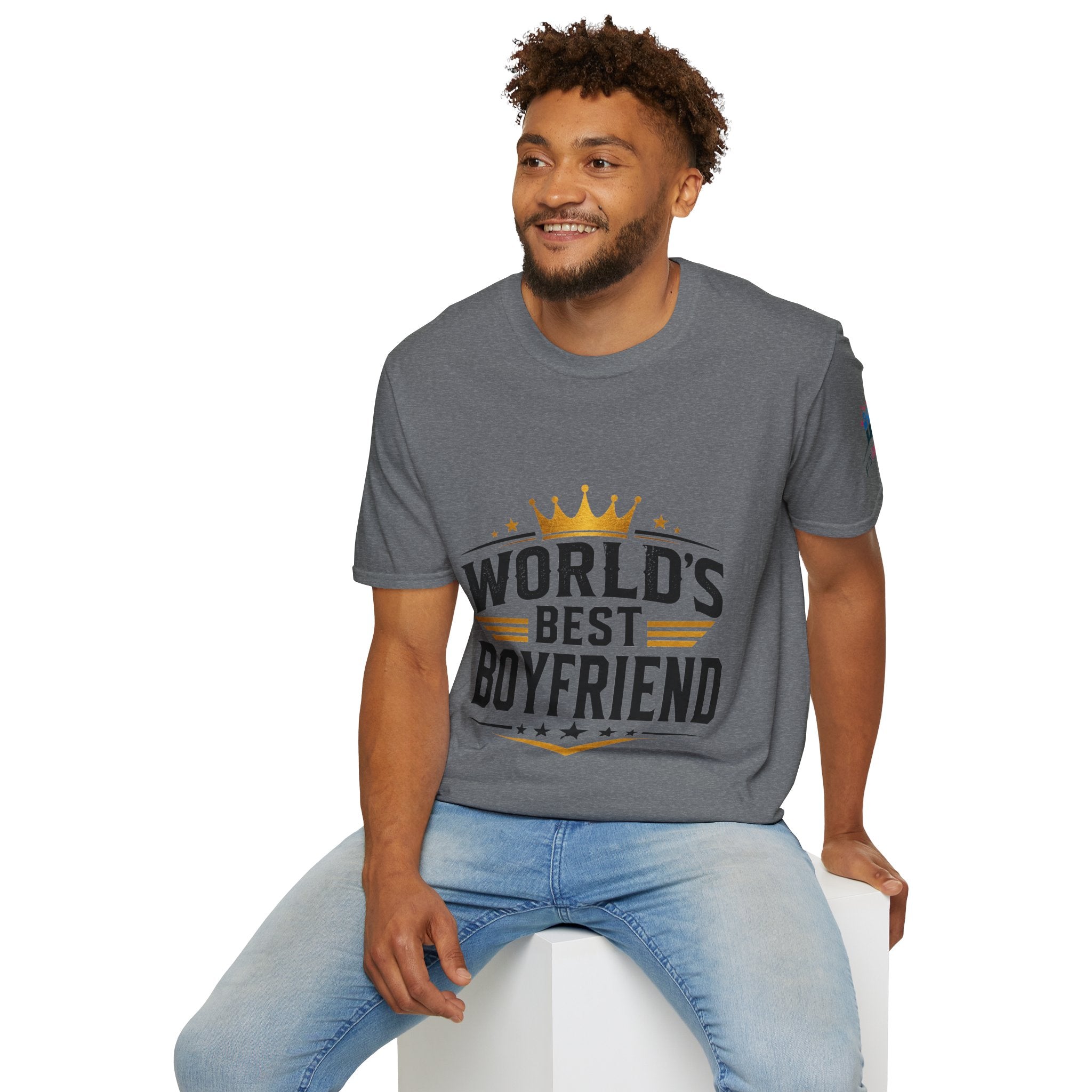 World's Best Boyfriend T-Shirt — Crowned Retro Badge