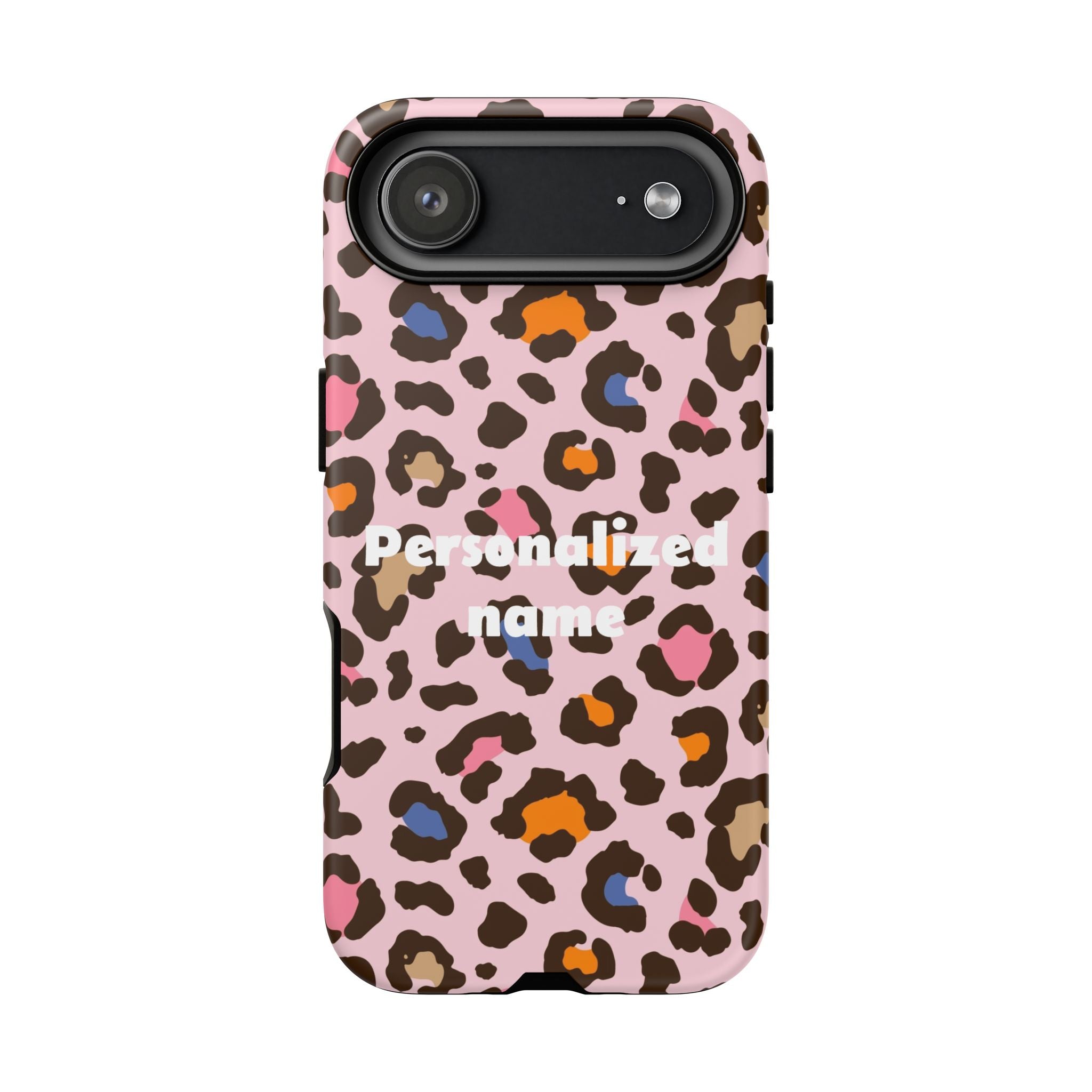 Personalized Pink Leopard Tough Case — Custom Name Phone Case