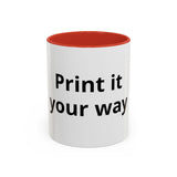 Accent Coffee Mug — Customizable "Print It Your Way" Black-Accent Ceramic Mug (11/15oz)