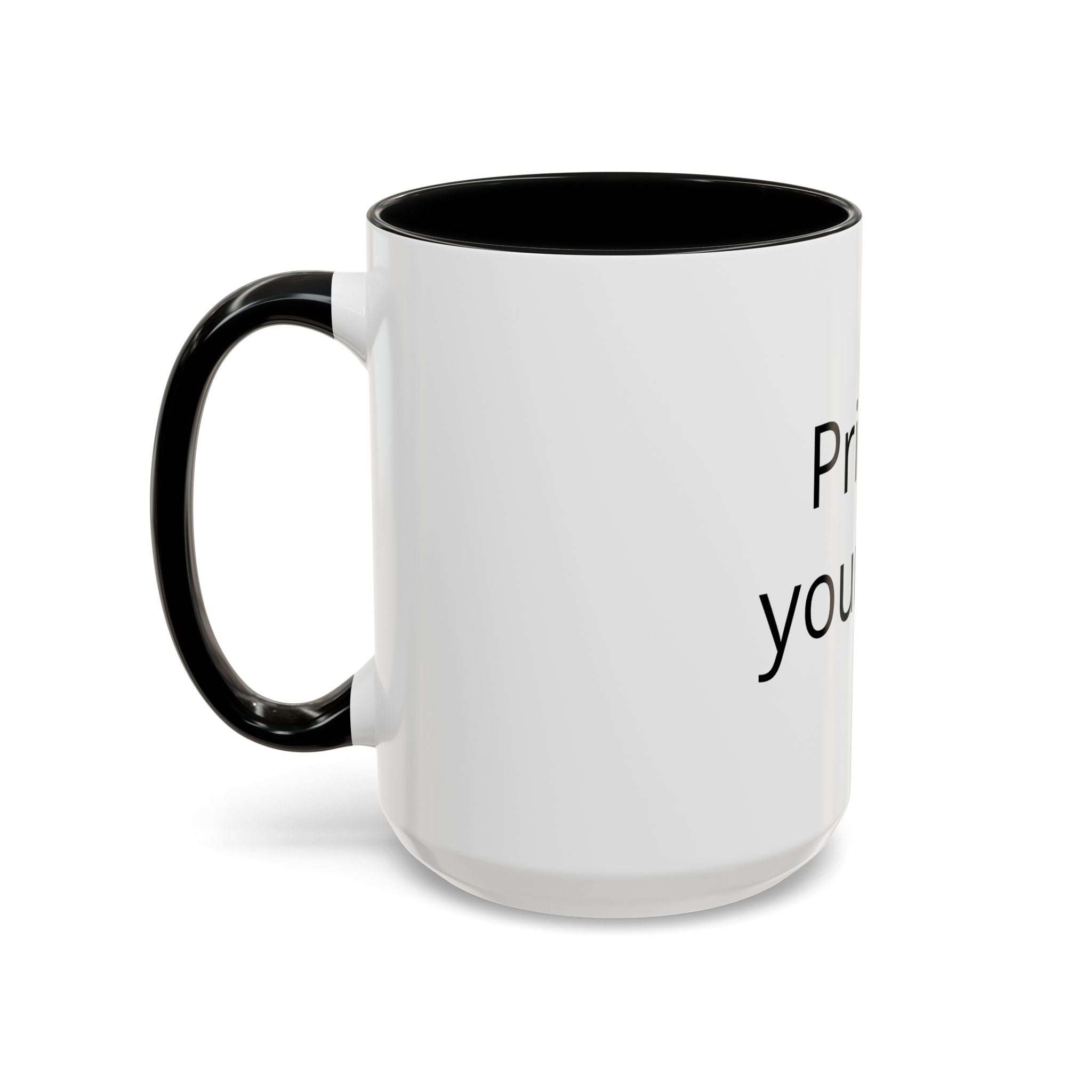 Accent Coffee Mug — Customizable "Print It Your Way" Black-Accent Ceramic Mug (11/15oz)