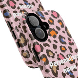 Personalized Pink Leopard Tough Case — Custom Name Phone Case