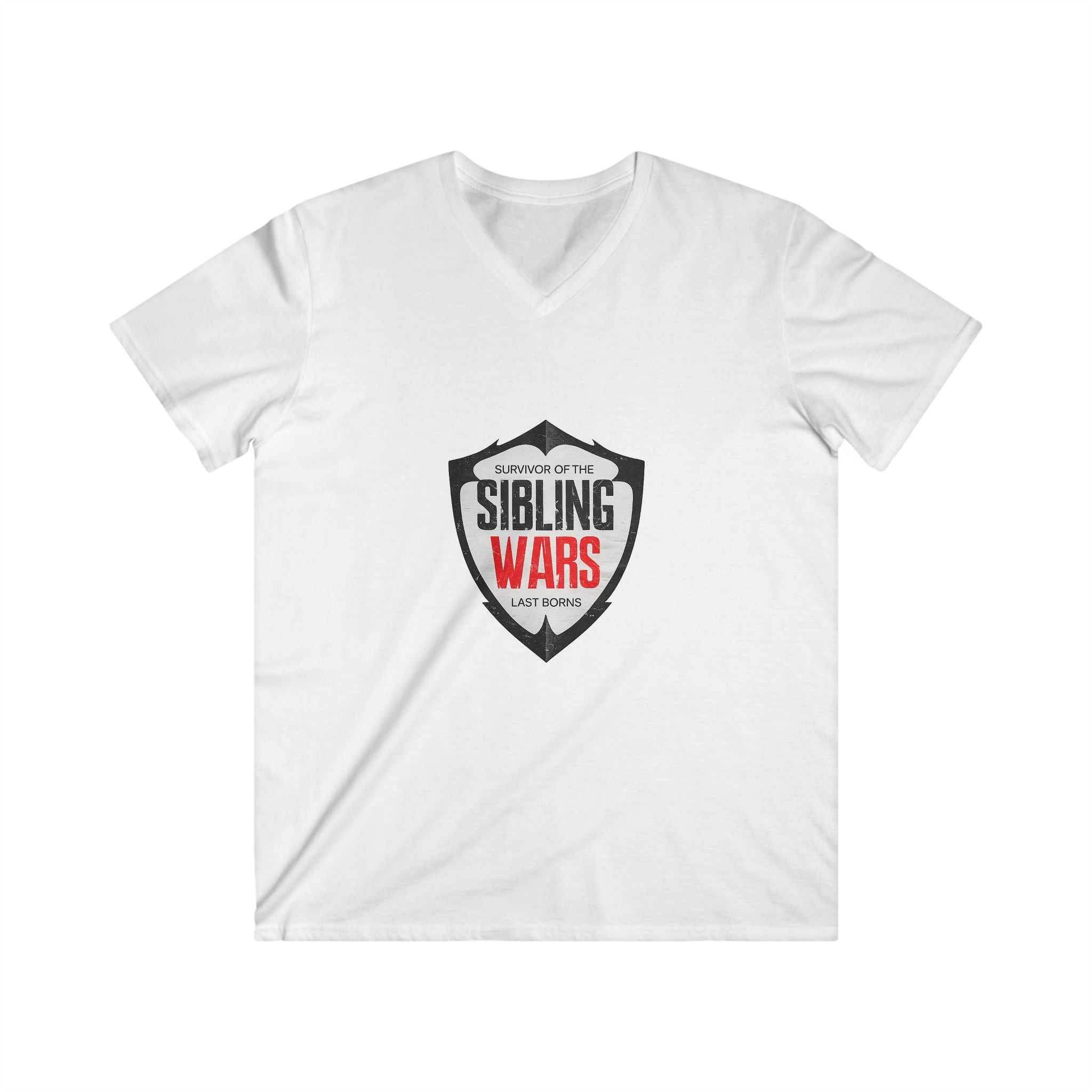 V-Neck Tee — Survivor of the Sibling Wars Shield Design