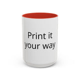 Accent Coffee Mug — Customizable "Print It Your Way" Black-Accent Ceramic Mug (11/15oz)