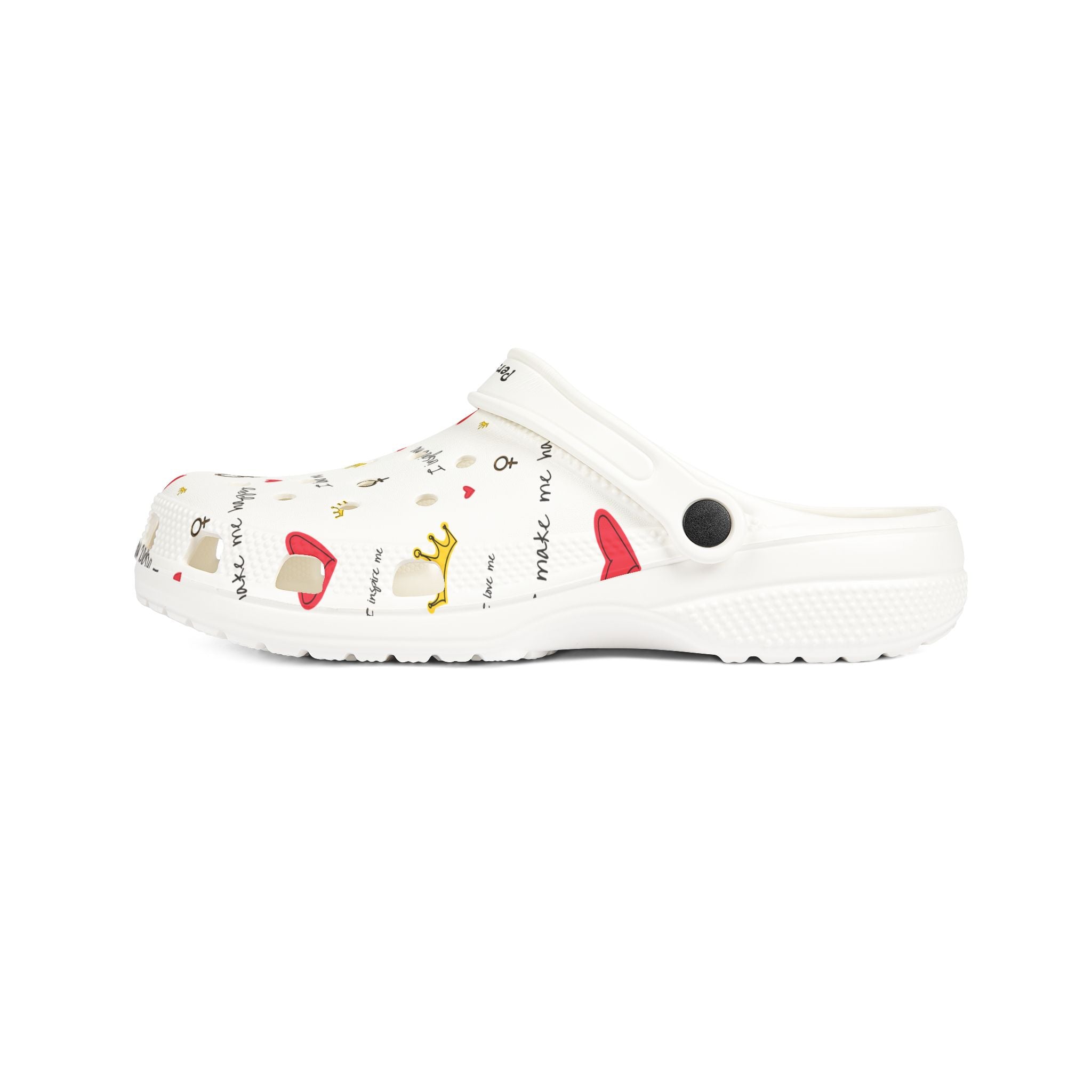 Women's Cute Patterned EVA Clogs — Hearts, Crowns & 'I Love Me' Design