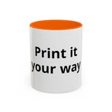 Accent Coffee Mug — Customizable "Print It Your Way" Black-Accent Ceramic Mug (11/15oz)