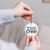 Personalized 50th Birthday Crew Ceramic Ornament — Custom Name Two-Sided Keepsake