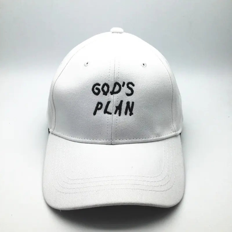 GOD'S PLAN Cotton Baseball Cap with Embroidery