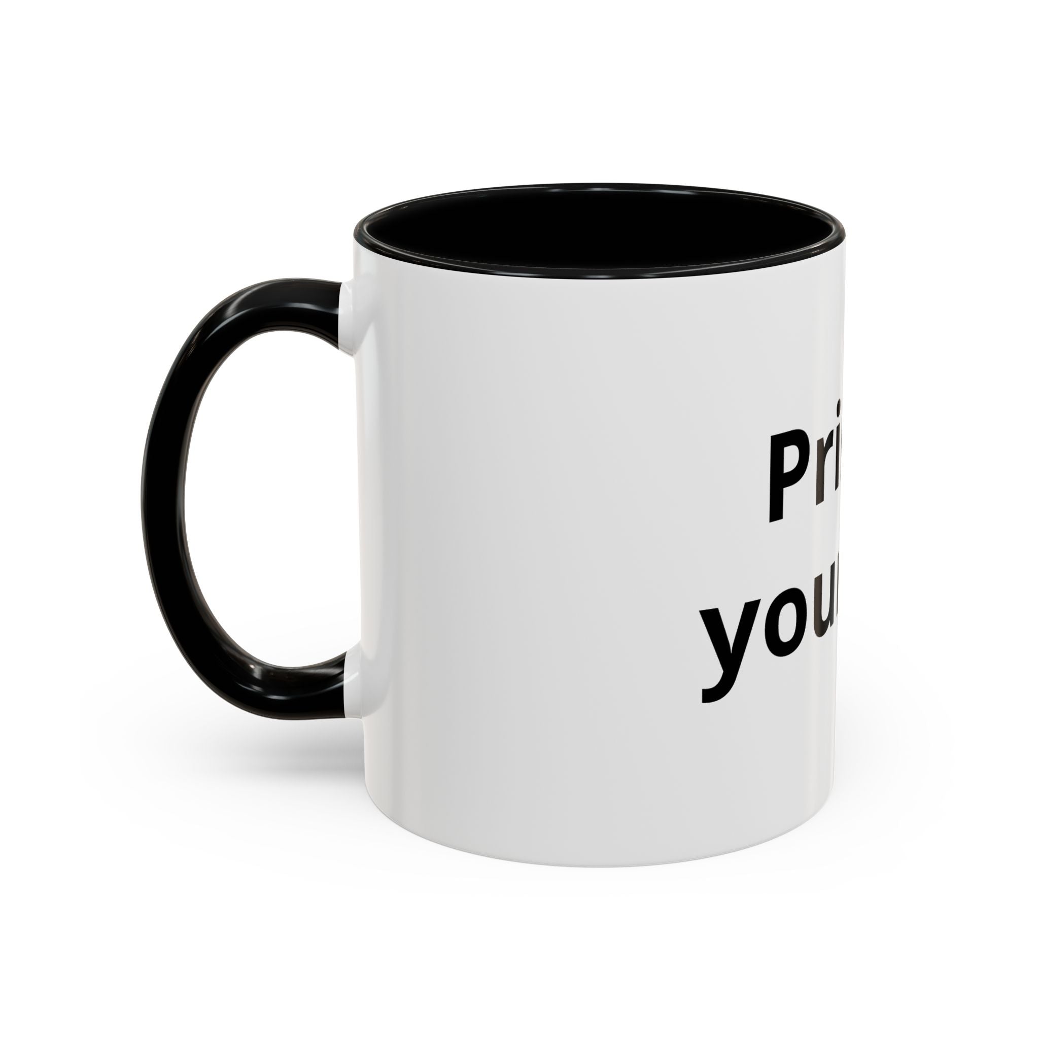 Accent Coffee Mug — Customizable "Print It Your Way" Black-Accent Ceramic Mug (11/15oz)