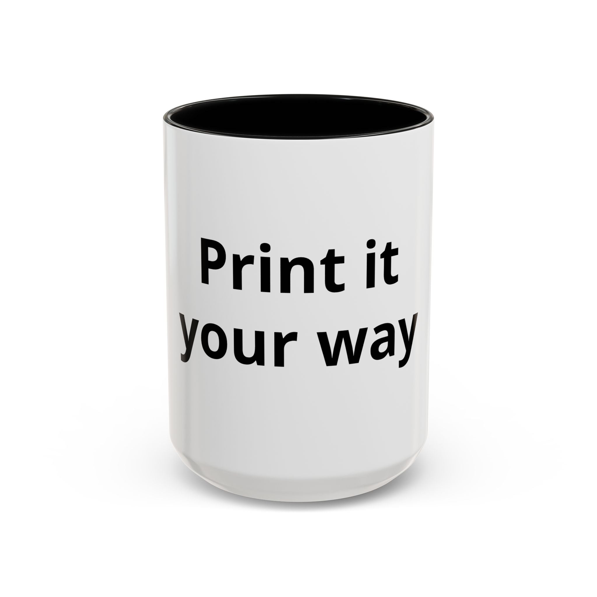 Accent Coffee Mug — Customizable "Print It Your Way" Black-Accent Ceramic Mug (11/15oz)