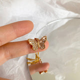 18K Gold Plated Butterfly Necklace with Zirconia Stones
