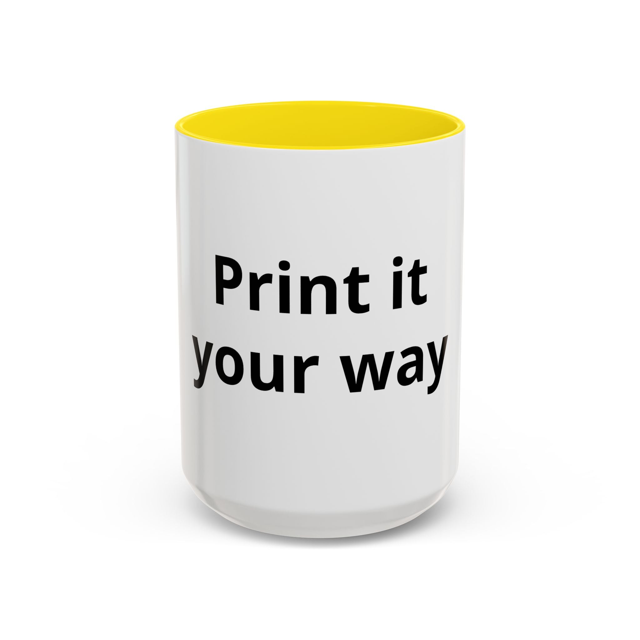 Accent Coffee Mug — Customizable "Print It Your Way" Black-Accent Ceramic Mug (11/15oz)