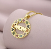 18K Gold-Plated Circle Necklace with Multicolor Zirconia