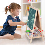 Wooden Magnetic Double-Sided Drawing Board for Kids