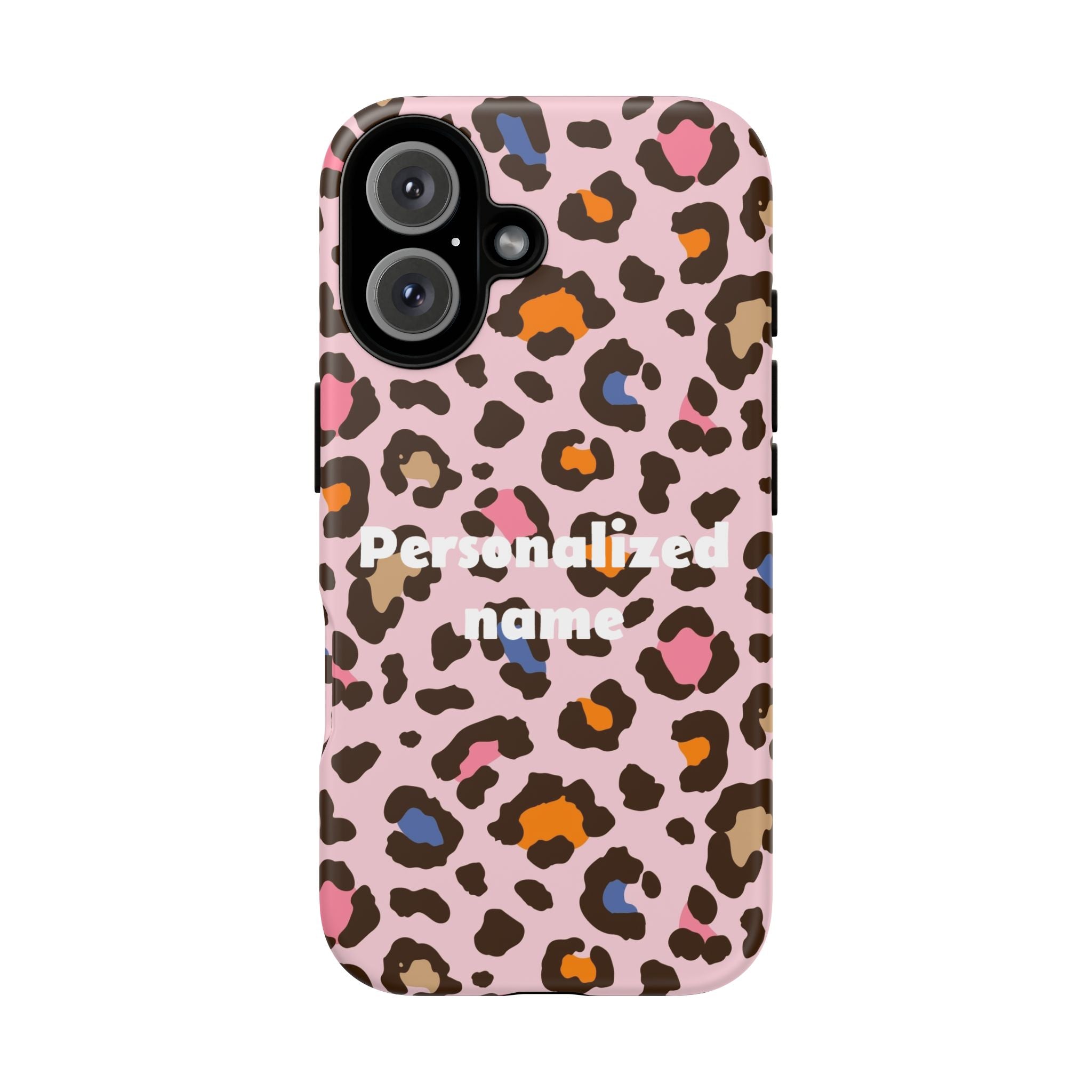 Personalized Pink Leopard Tough Case — Custom Name Phone Case