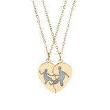 Break Apart Heart Pendant Necklace Set — Engravable Best Friend/Partner Keepsake