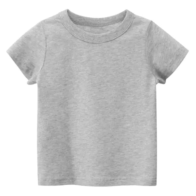 Solid Color Cotton T-Shirts for Kids and Toddlers