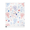 Firework Confetti Wrapping Paper — Customizable "Personalize Here" Gift Wrap (Patriotic Red & Blue)