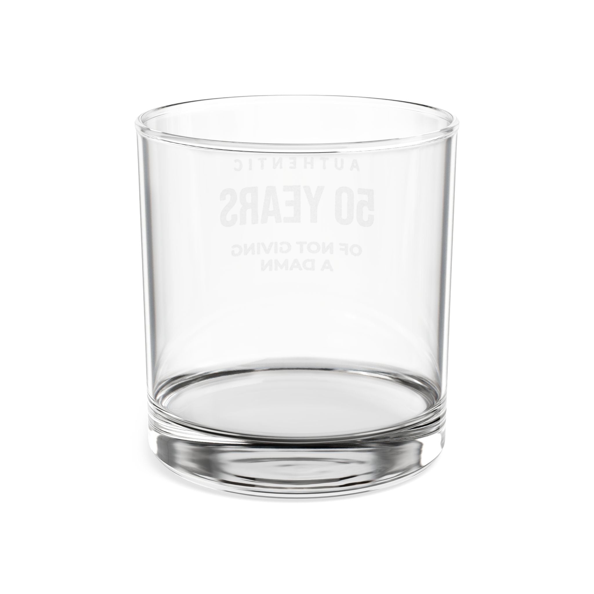 Engraved 50th Birthday Whiskey Glass – “Authentic 50 Years of Not Giving a Damn” 10.5oz