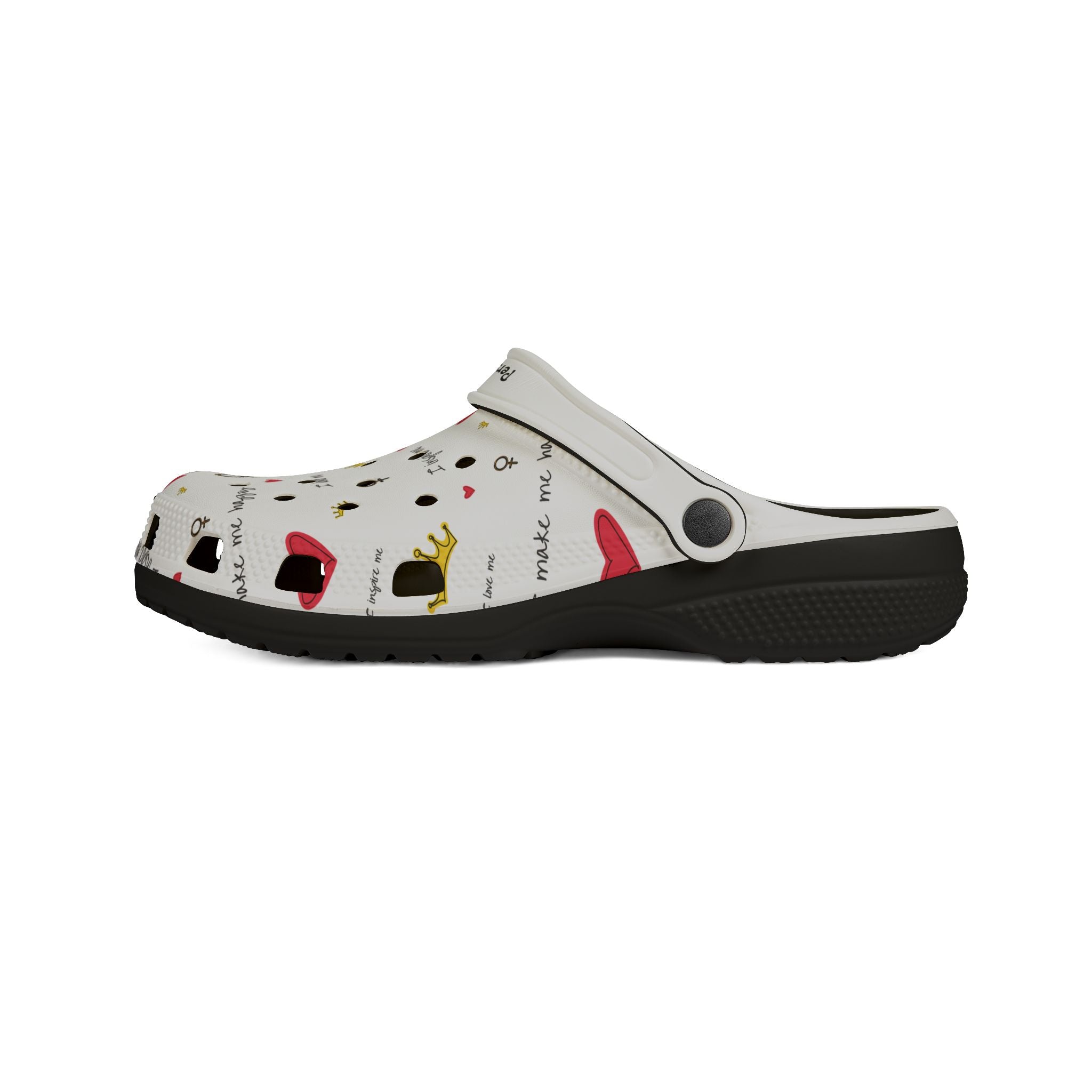 Women's Cute Patterned EVA Clogs — Hearts, Crowns & 'I Love Me' Design