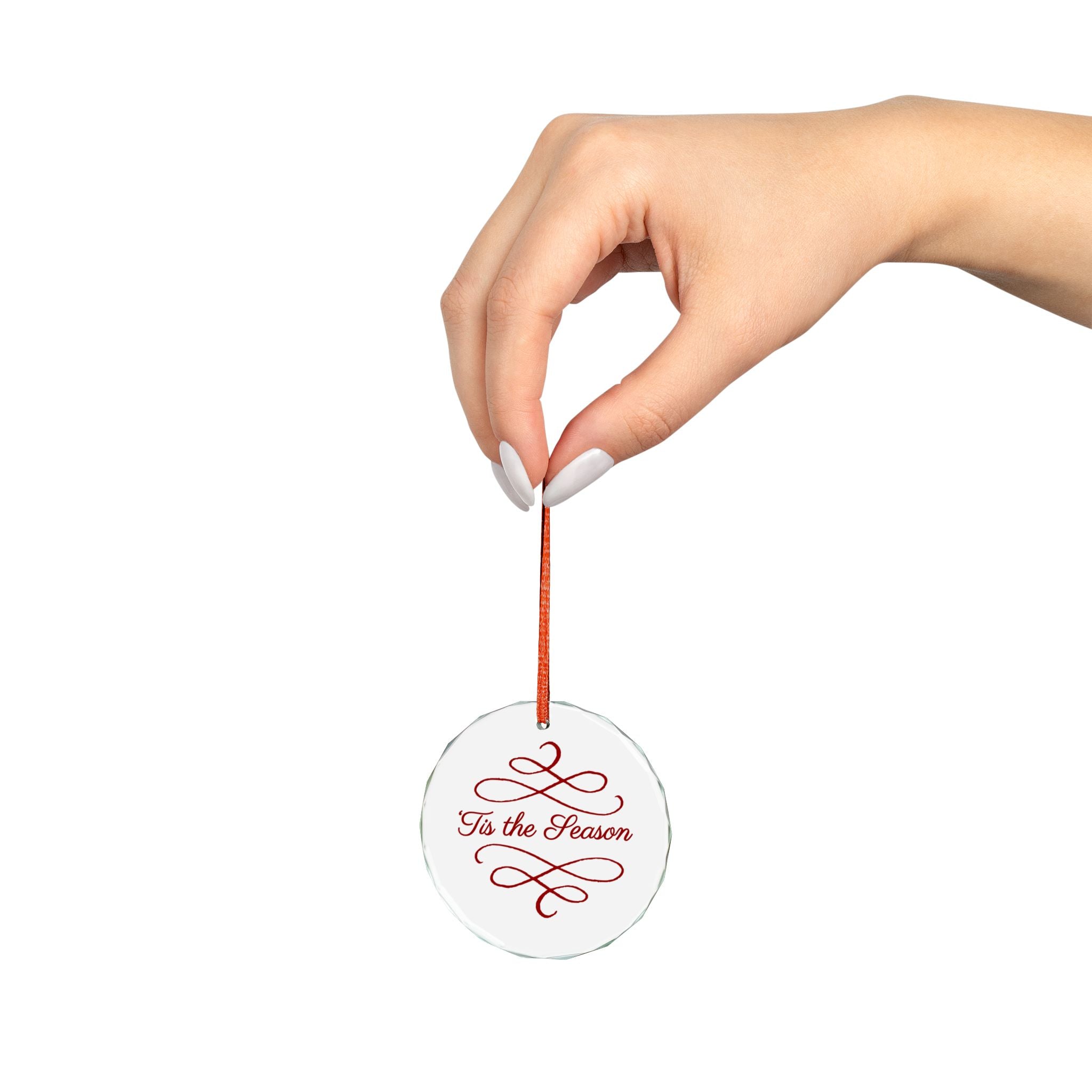 'Tis the Season Glass Ornament — Elegant Holiday Tree Decoration