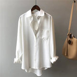 Vintage Autumn Korean Loose Casual Long Sleeve Shirt