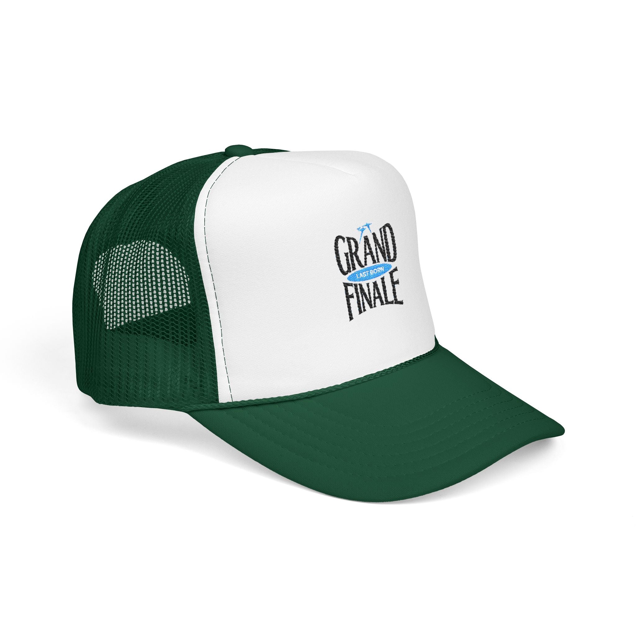 Grand Finale Trucker Hat — Foam Mesh Baseball Cap with 'Grand Finale' Embroidery