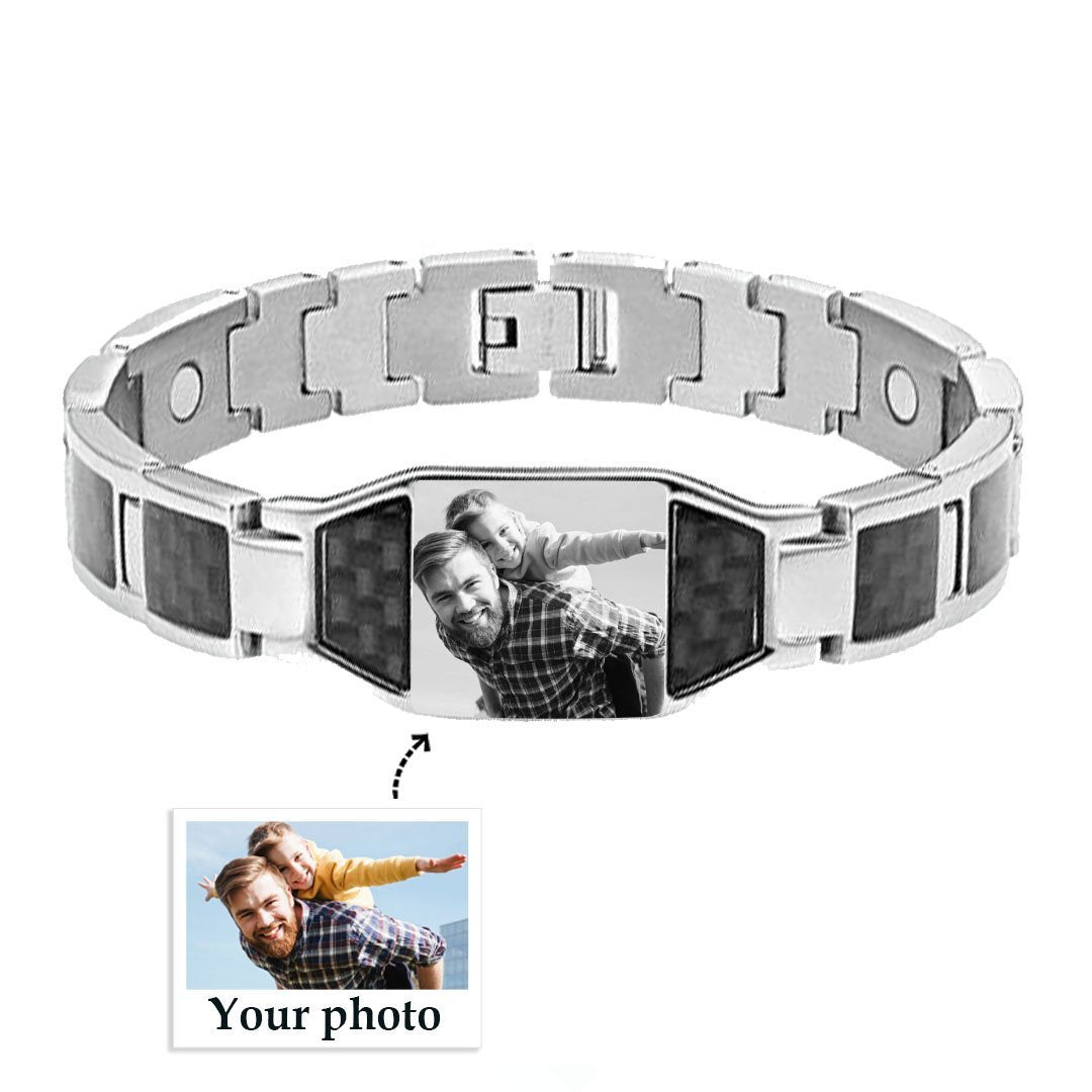 Men's Bracelet in Carbon Fiber and Titanium Steel