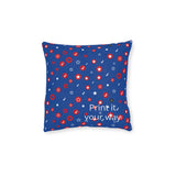 Patriotic Confetti Square Pillow — Red, White & Blue Star Pattern Decorative Throw Pillow