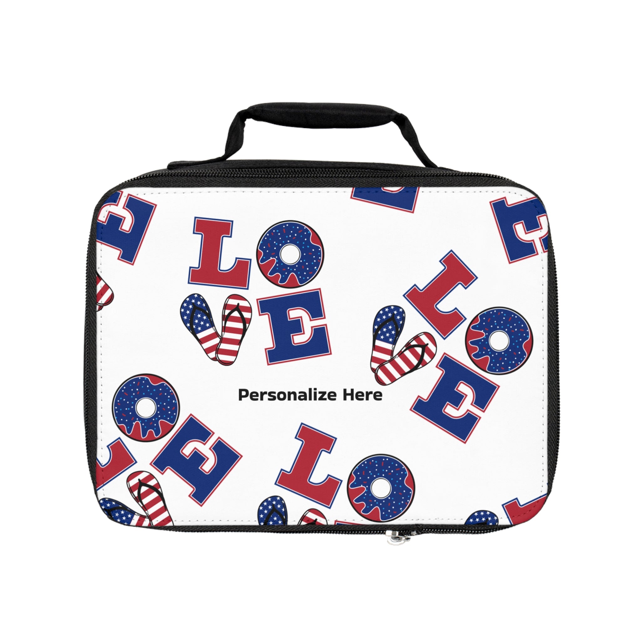 Patriotic LOVE Lunch Bag — Personalized 4th of July Kids & Adult Lunchbox