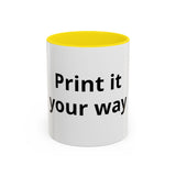 Accent Coffee Mug — Customizable "Print It Your Way" Black-Accent Ceramic Mug (11/15oz)