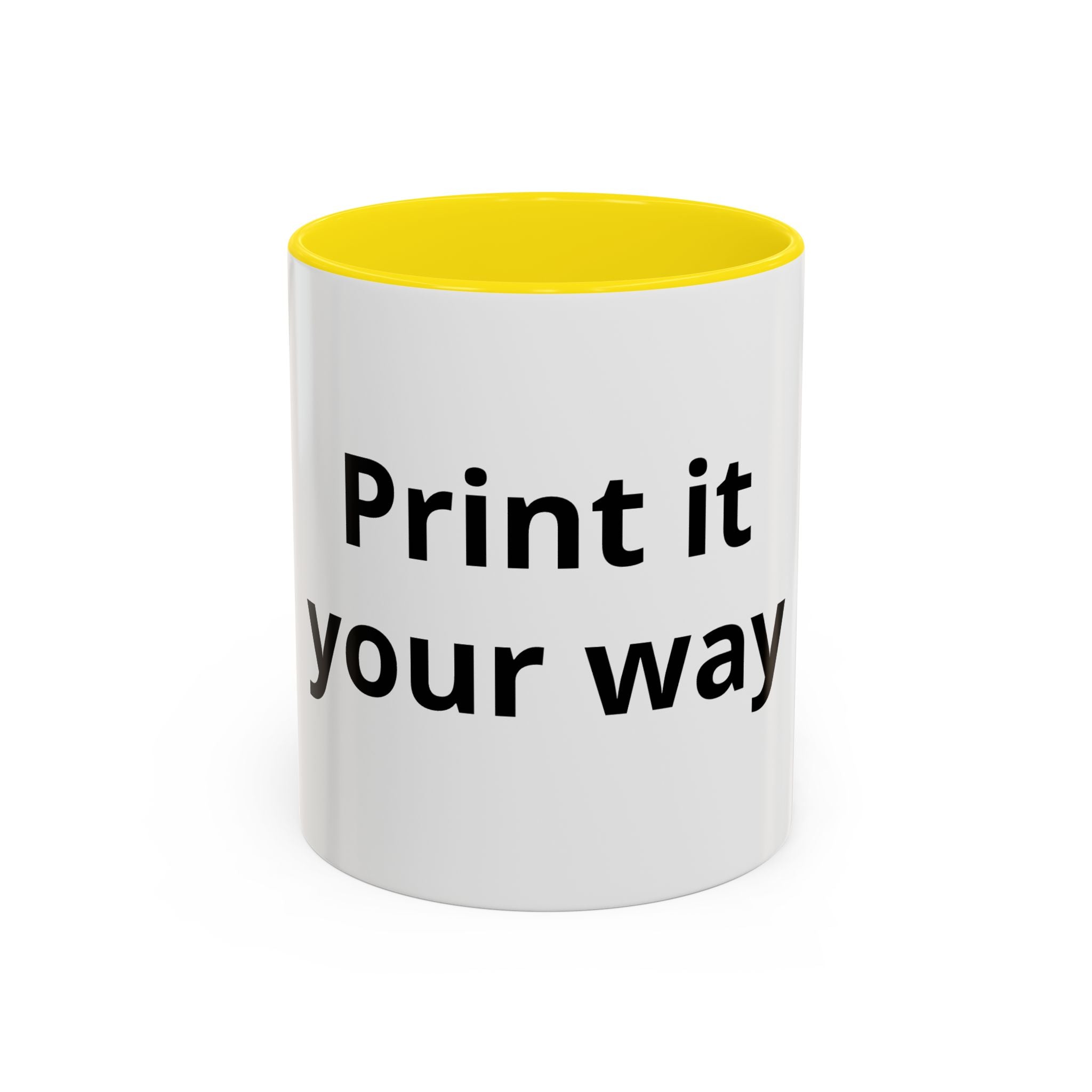 Accent Coffee Mug — Customizable "Print It Your Way" Black-Accent Ceramic Mug (11/15oz)