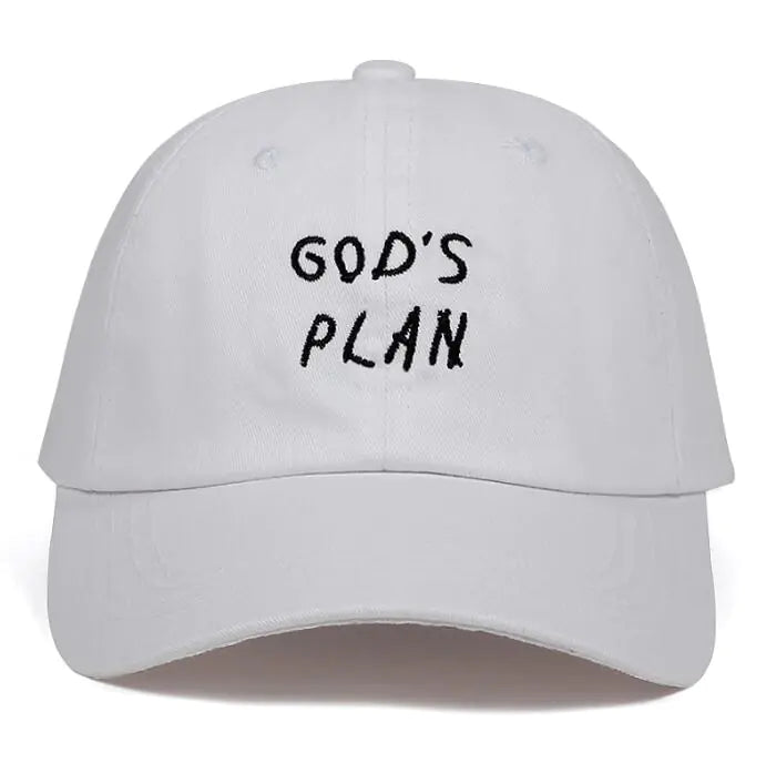 GOD'S PLAN Cotton Baseball Cap with Embroidery