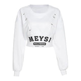 2020 Autumn Winter Women's Letter Print Crop Top