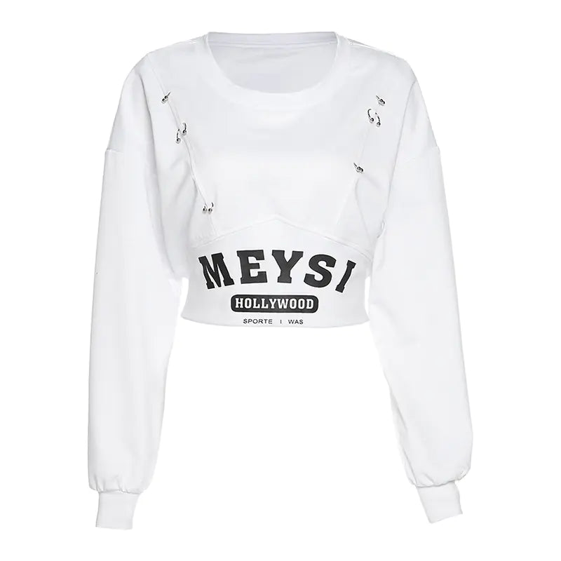 2020 Autumn Winter Women's Letter Print Crop Top