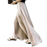 High-Waisted Chiffon Wide-Leg Trousers for Women