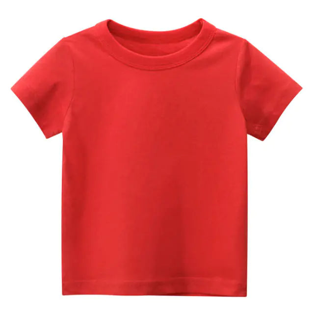 Solid Color Cotton T-Shirts for Kids and Toddlers