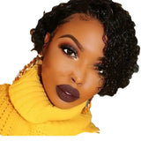 Natural Curly Bob Lace Front Wig with HD Transparency
