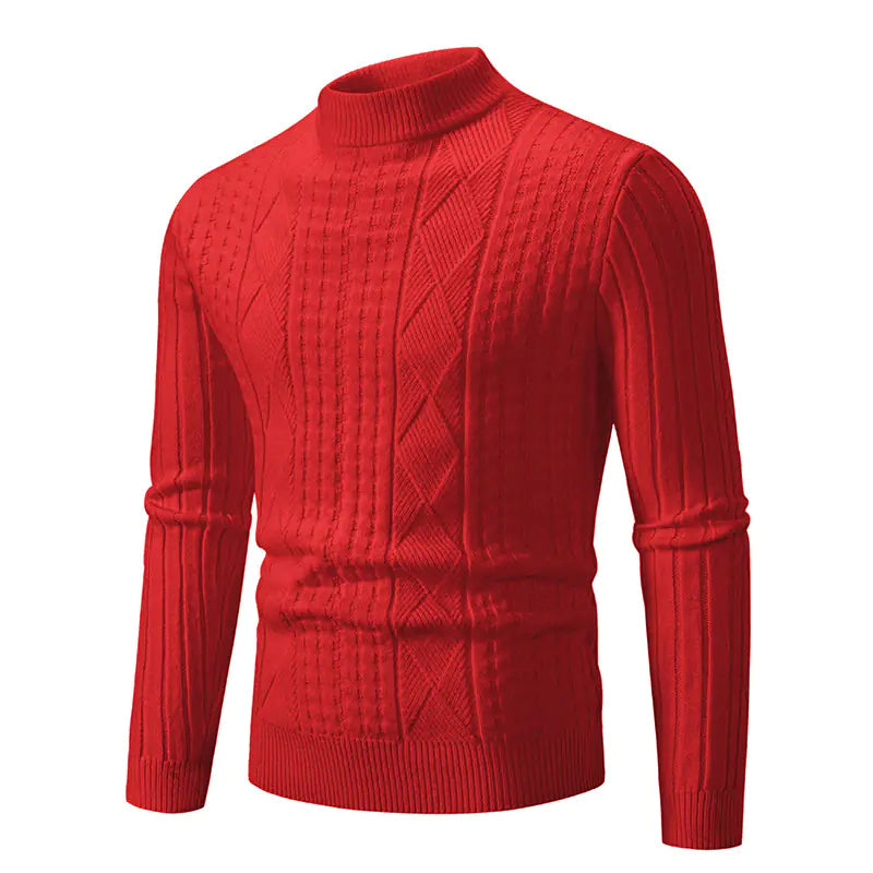 Men's Woven Casual Pullover Sweater Top