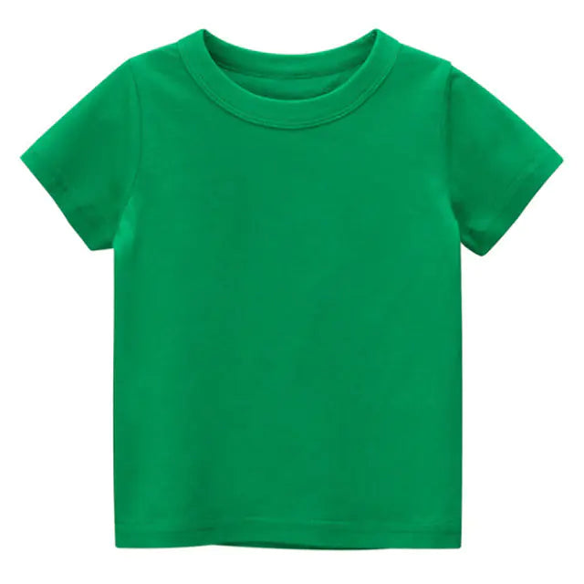 Solid Color Cotton T-Shirts for Kids and Toddlers