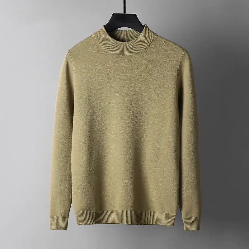 Casual Half High Neck Round Sweater Top