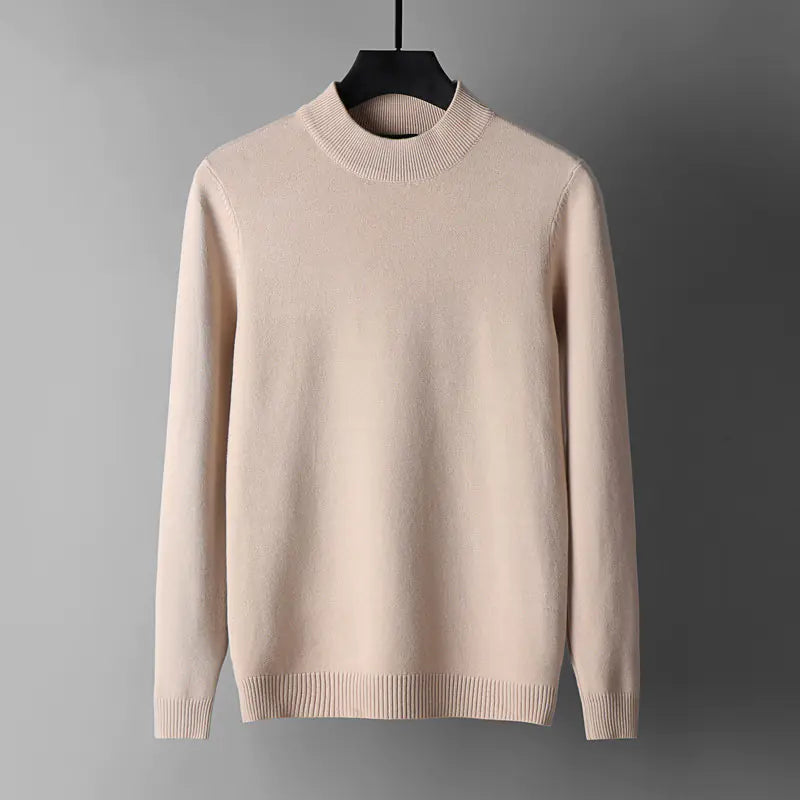 Casual Half High Neck Round Sweater Top