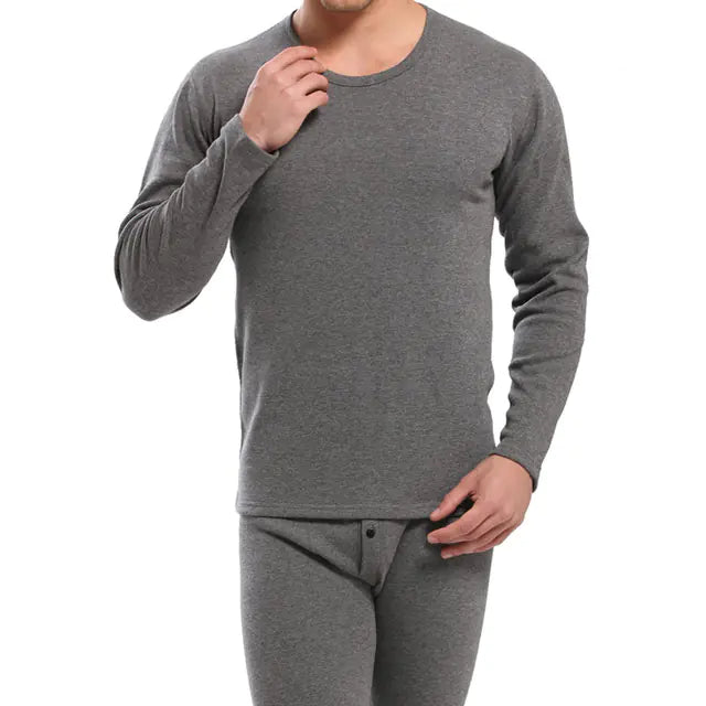 Men's Plush Thermal Underwear Set with Pants