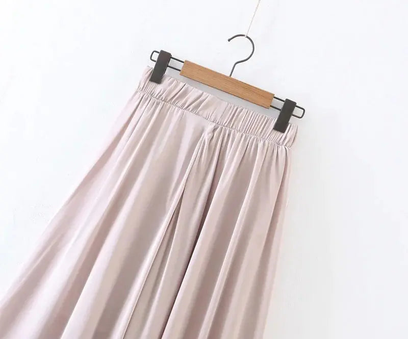 High-Waisted Chiffon Wide-Leg Trousers for Women