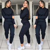 Women's Casual Sports Set - Hooded Long Sleeve Outfit