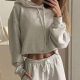 Casual Hoodie and High-Waisted Shorts Set