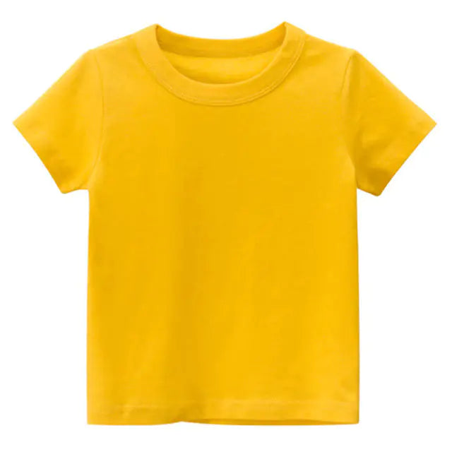 Solid Color Cotton T-Shirts for Kids and Toddlers