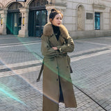 Women's Loose Over-the-Knee Thick Stitching Coat